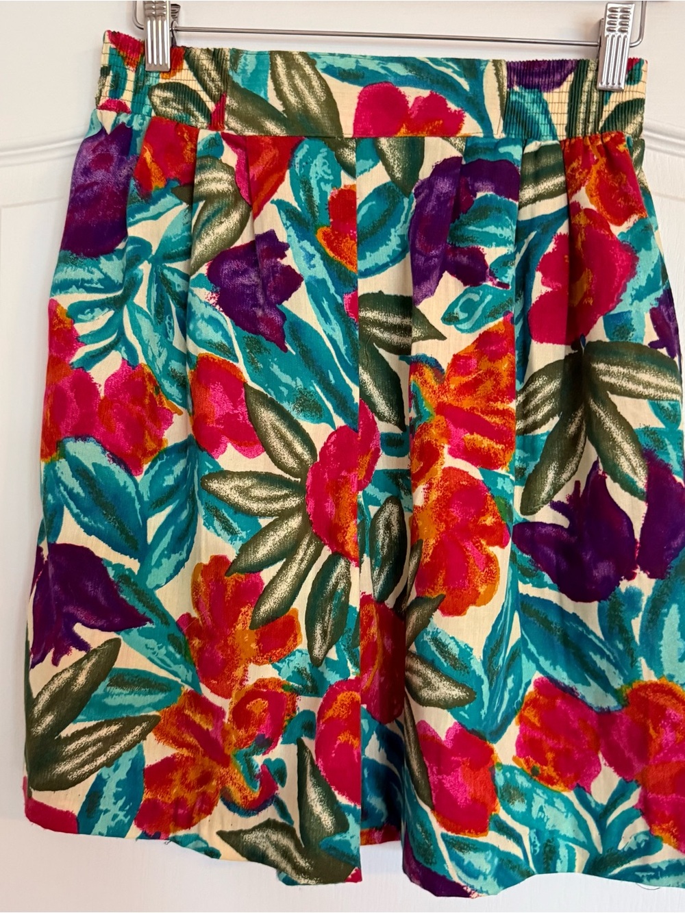 Vintage Cristin Stevens Tropical Floral High-Waisted Shorts Made in USA